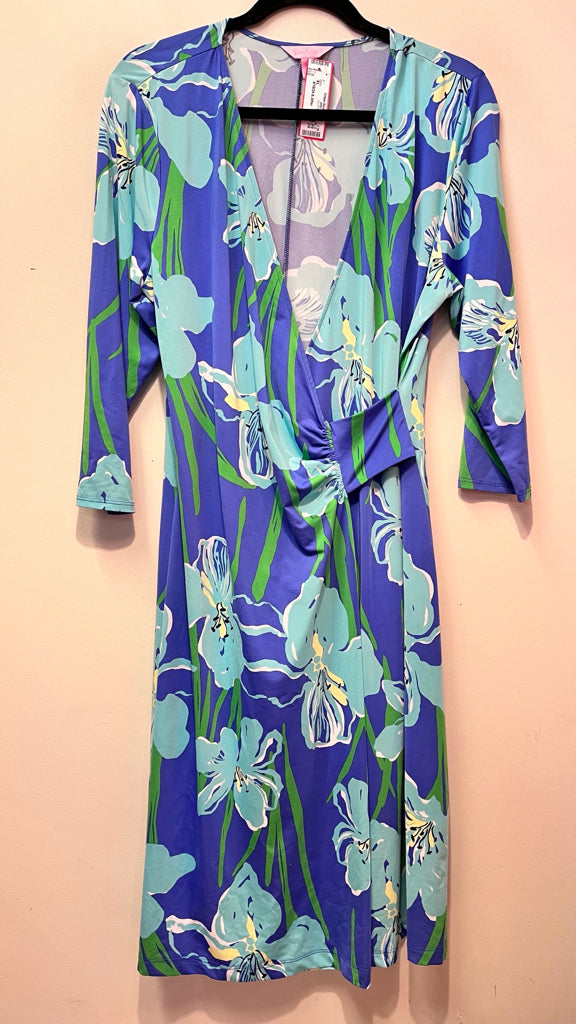 LILLY PULITZER Size XL BLUE AND GREEN FLORAL Dress