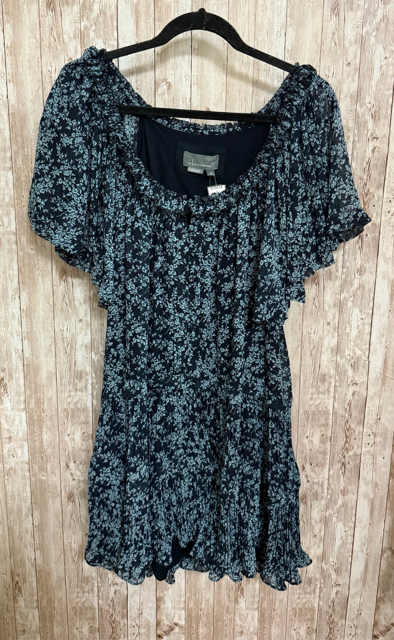 Size XS ANTHROPOLOGIE Navy Print Dress