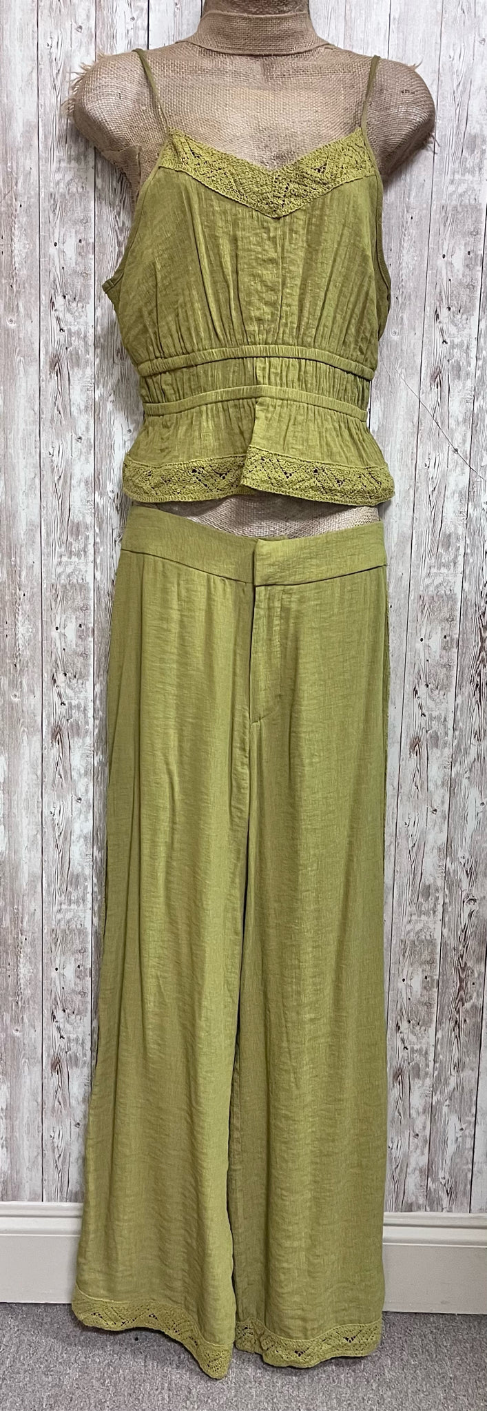 Green CAROLINE CONSTAS Size S 2 PC PANT SET