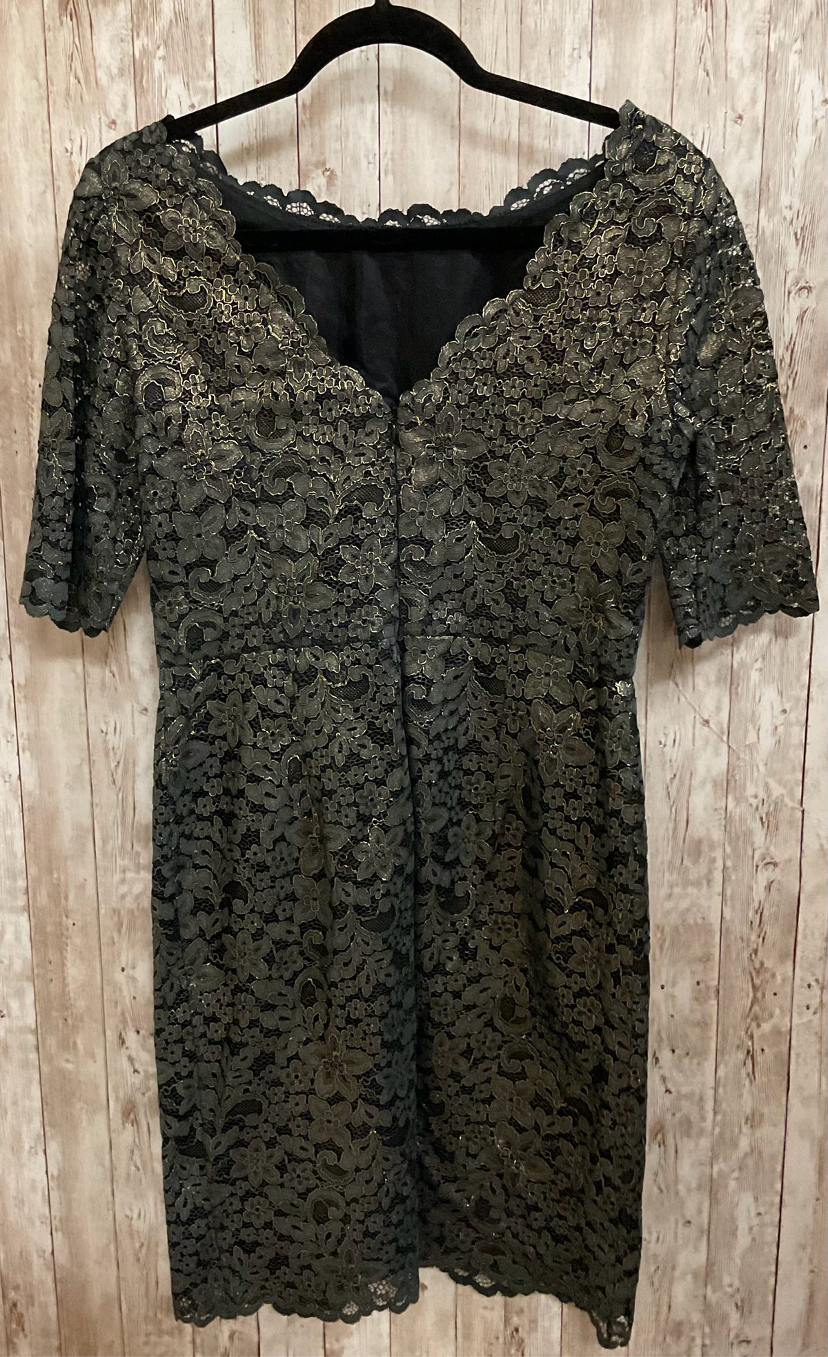 Size 8 SHOSHANNA BLACK AND GOLD Dress