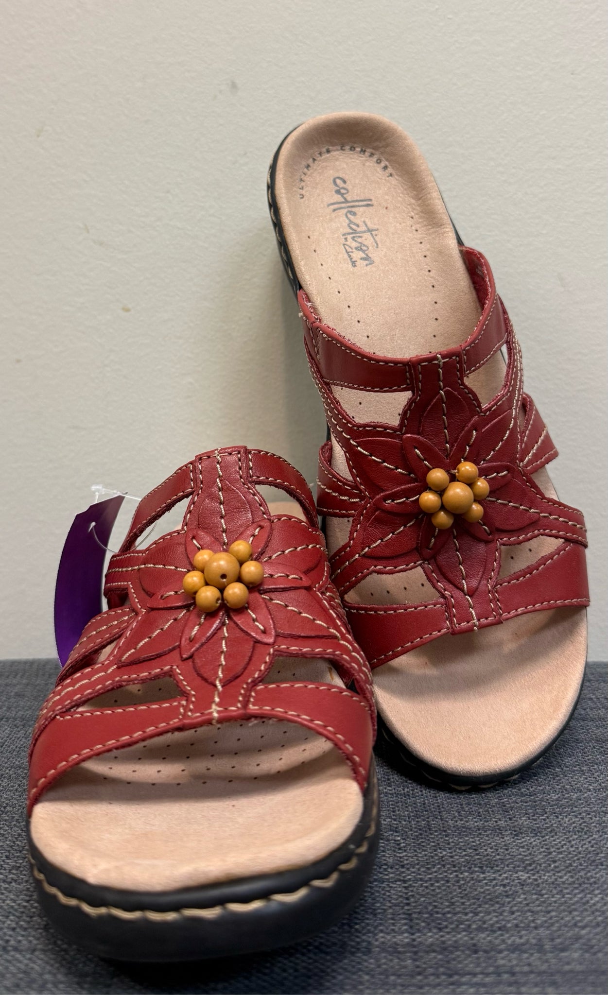 7.5 CLARKS Red SHOES