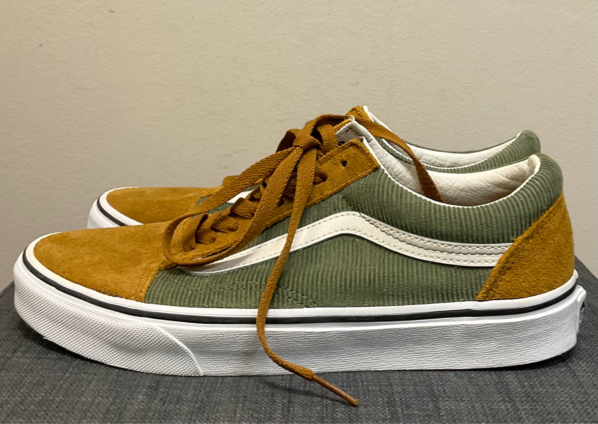 9 VANS OLIVE AND MUSTARD SHOES