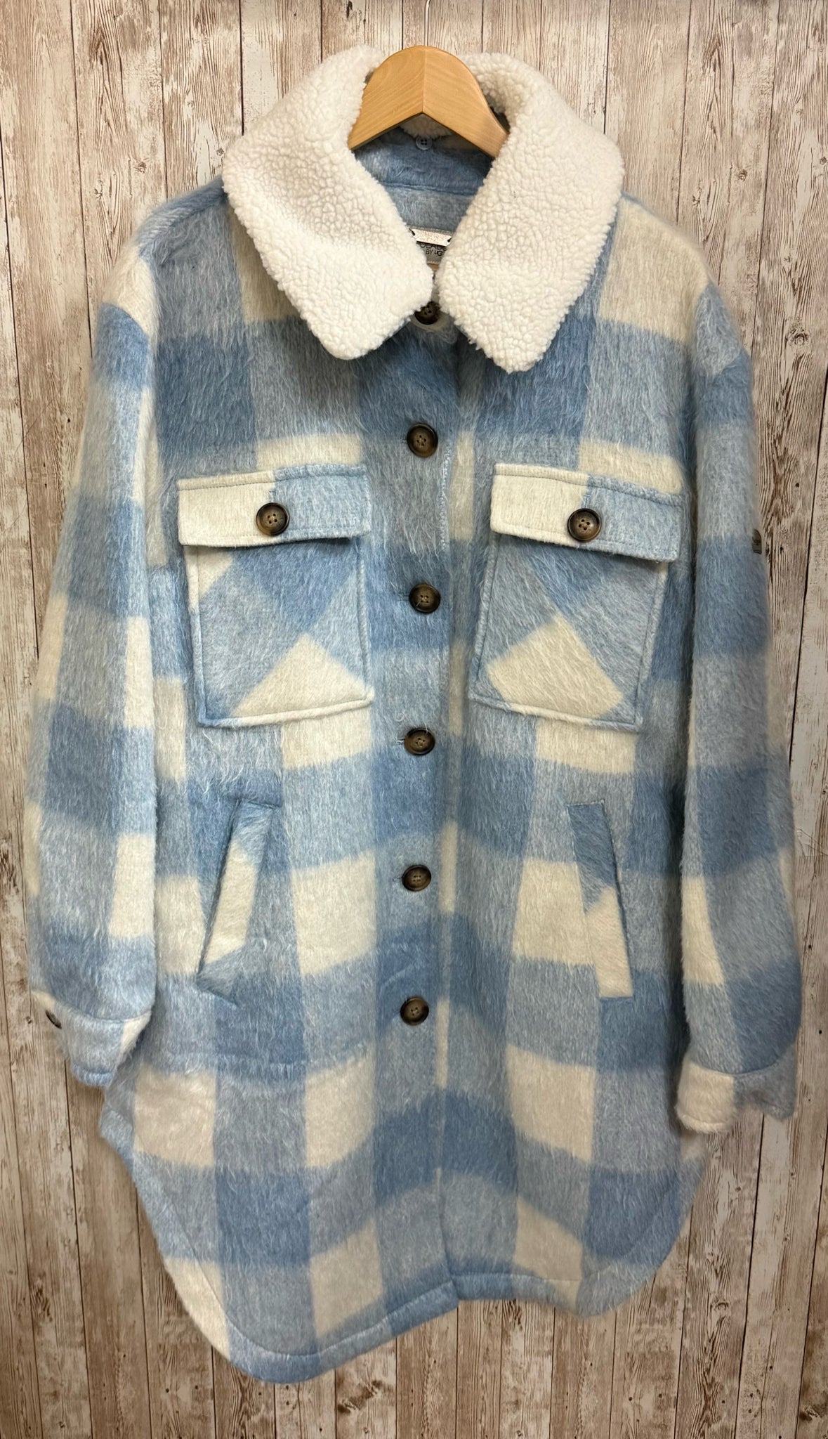 KOOLABURRA Cream & Blue stripe Coat