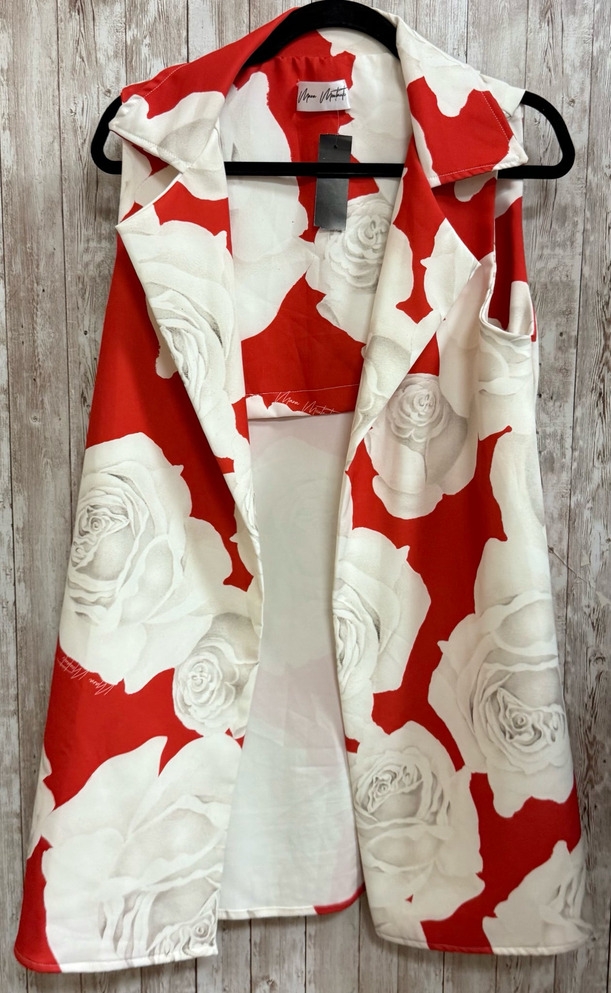 Size L MARA MOUTAUTI RED AND BEIGE Vest