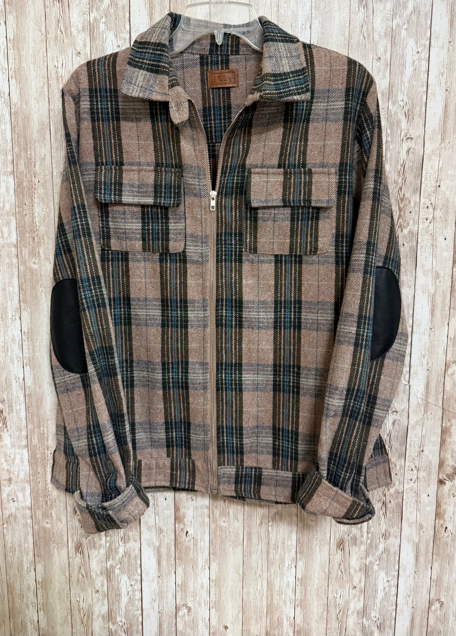 Size M POL TAUPE PLAID Blazer
