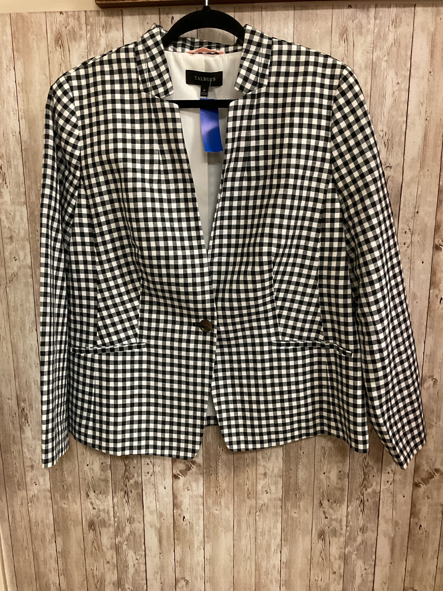 Size 16 TALBOTS BLACK AND WHITE CHECK Blazer