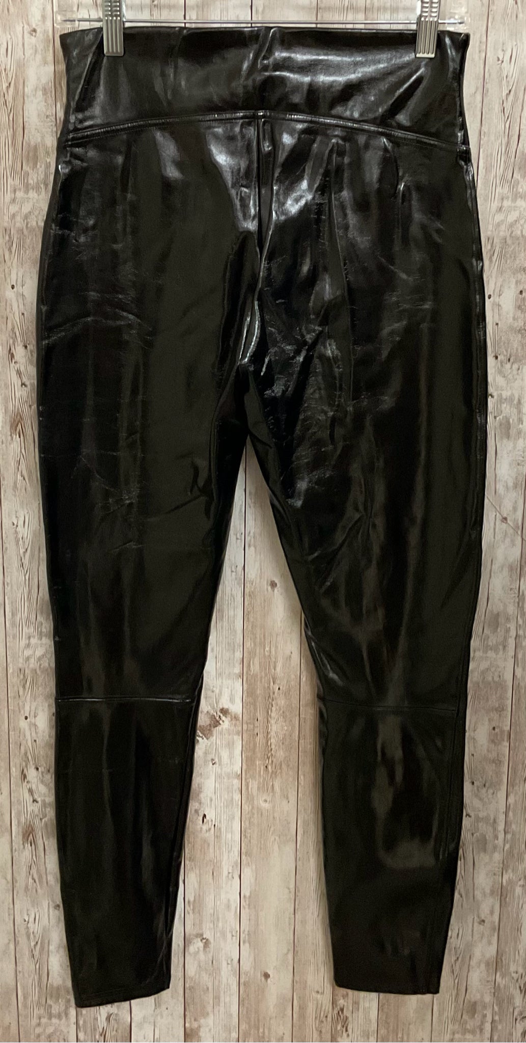 Size M SPANX BLACK FAUX LEATHER Leggings