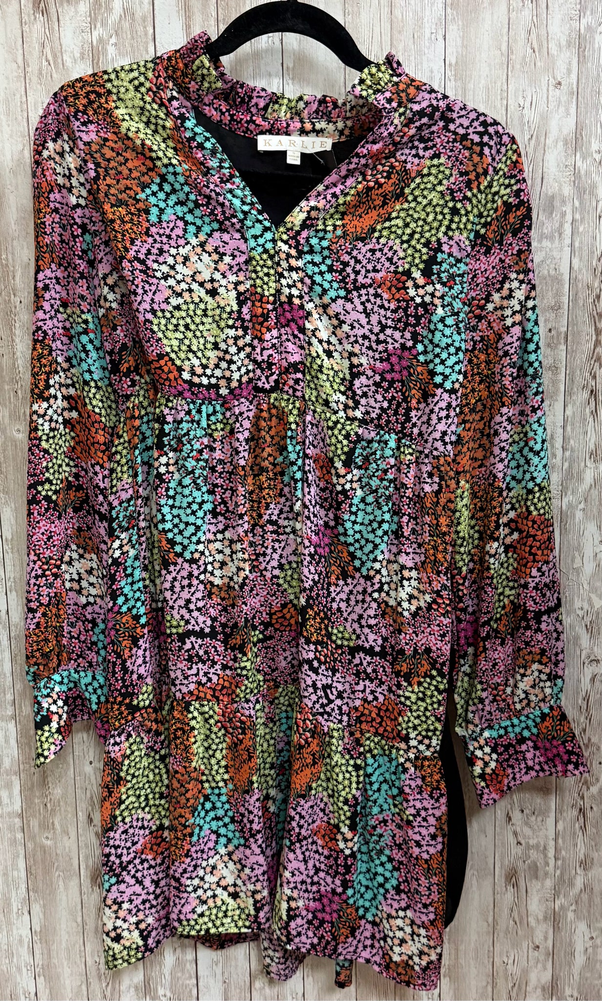 Size S KARLIE VIOLET AND PINK FLORAL Dress