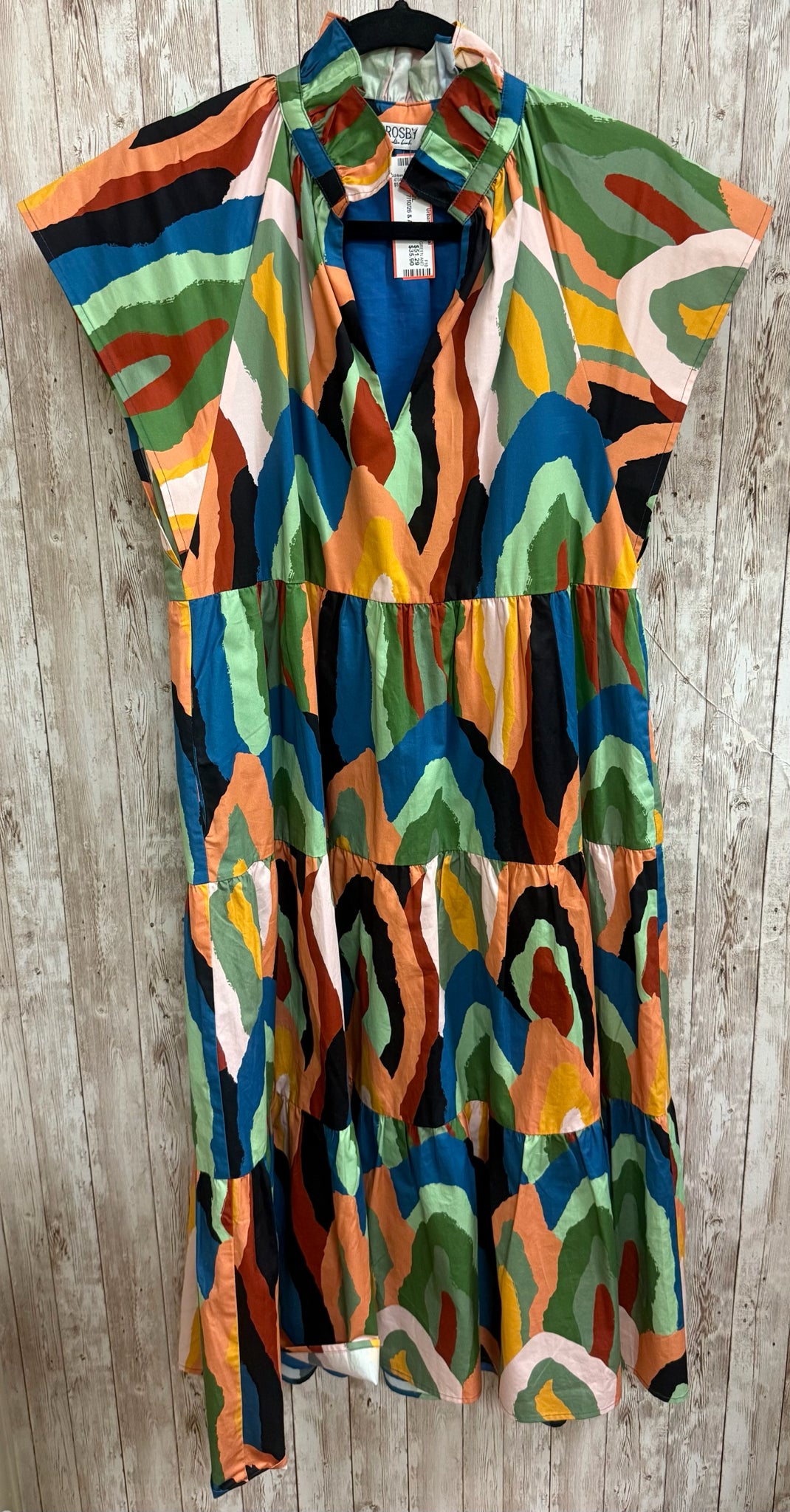 Size M/L CROSBY GREEN AND BLUE PRINT Dress