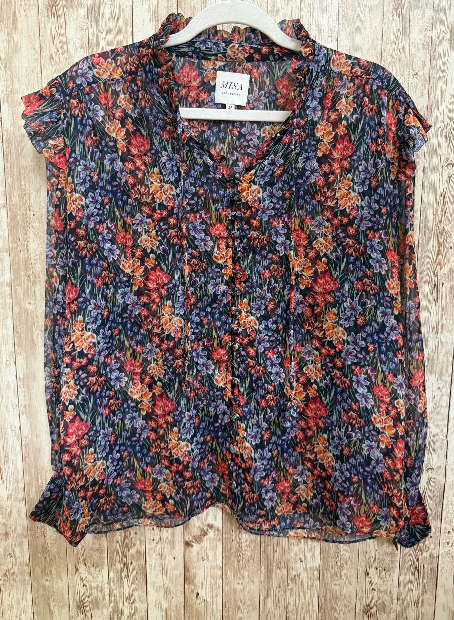 Size M MISA Purple Print Top