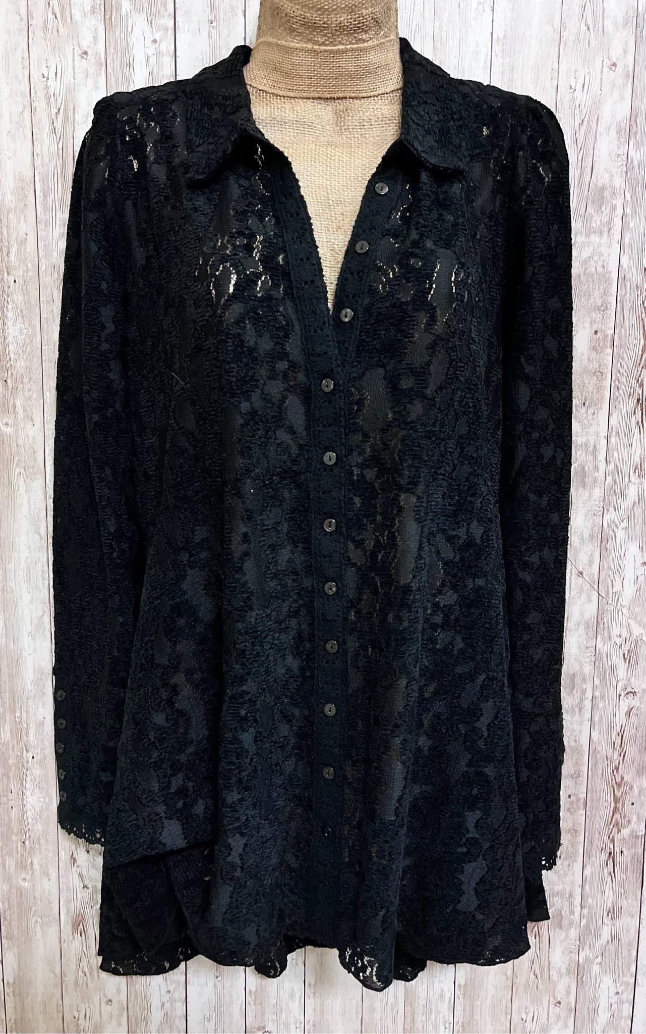 Size M FREE PEOPLE Black Top