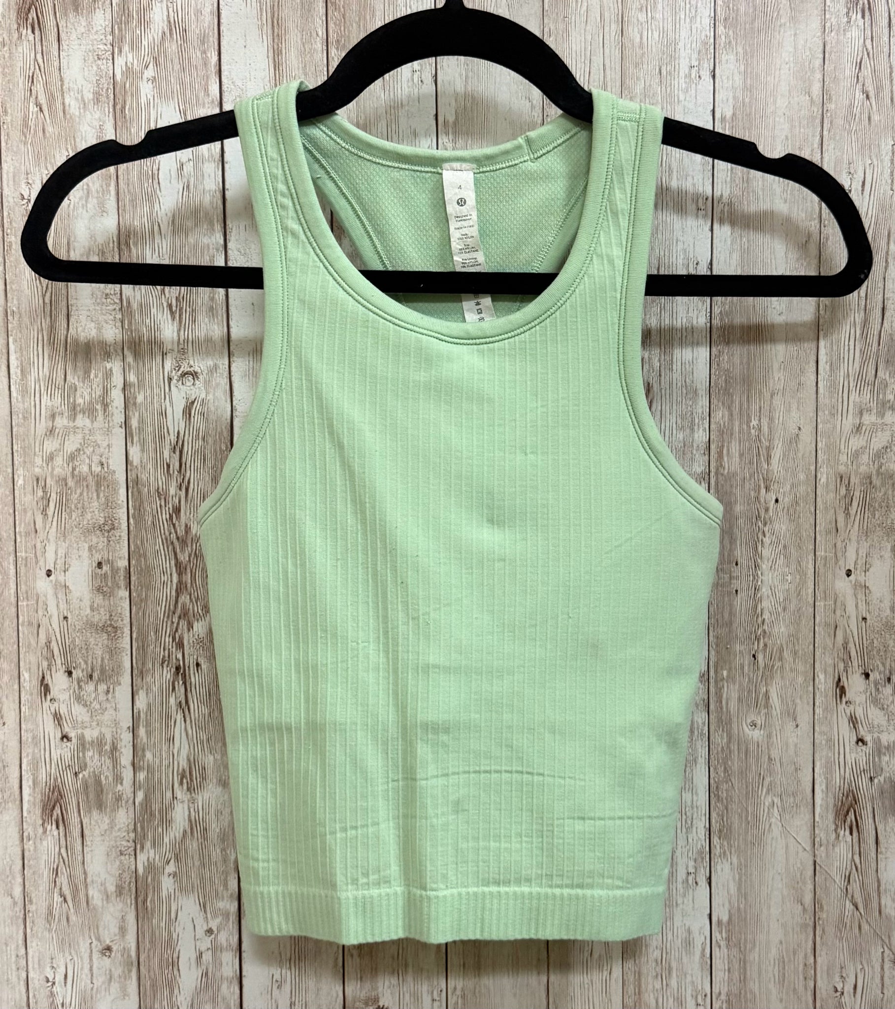 Size 4 LULULEMON Light Green Top