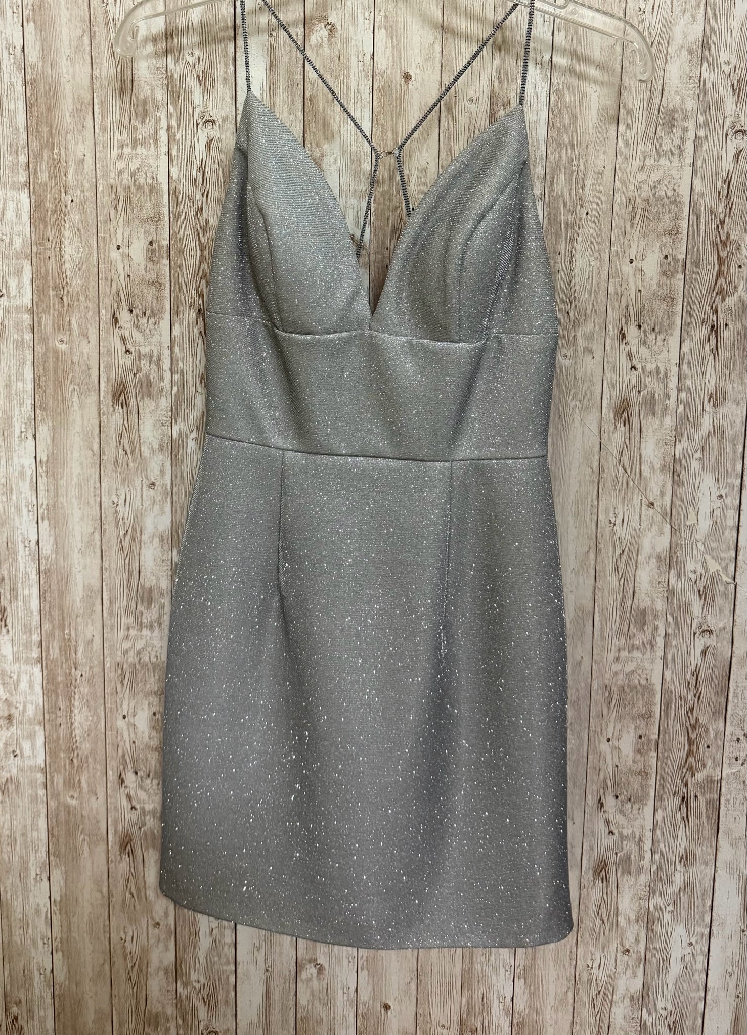 SHERRI HILL Size 2 Silver Dress