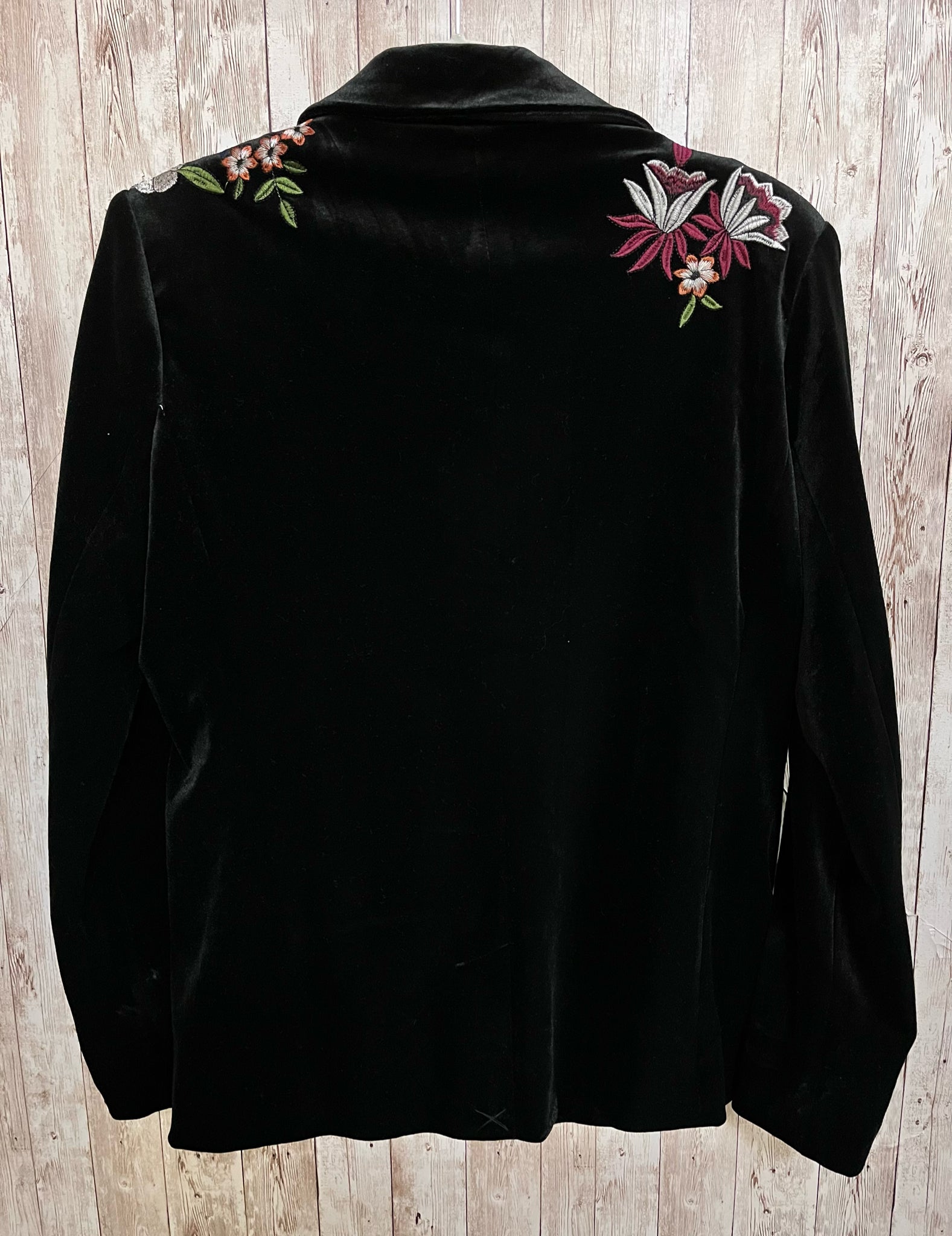 Size M COLLEEN LOPEZ BLACK FLORAL Blazer