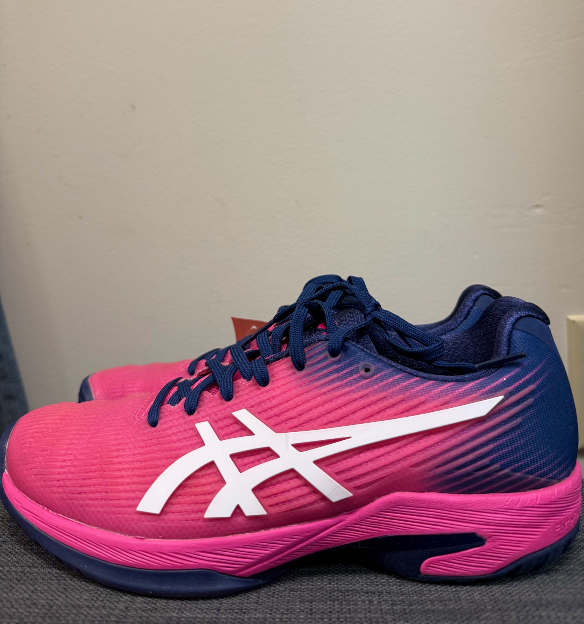 8 ASICS PINK AND BLUE SHOES