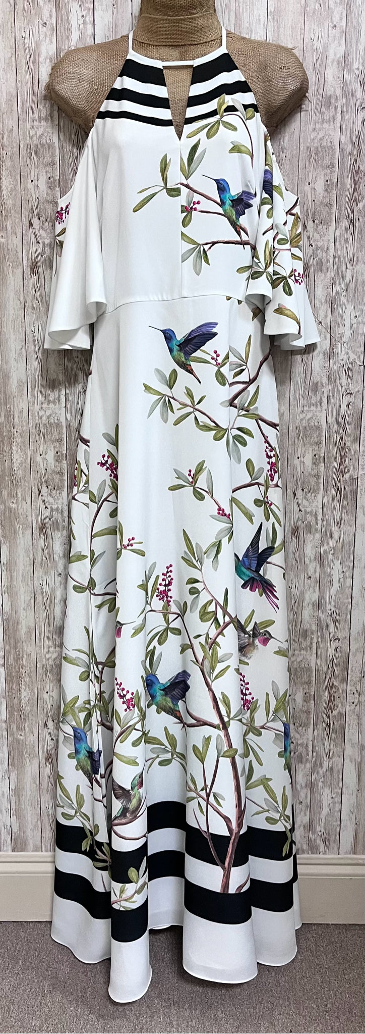 Size M TED BAKER White Print Dress