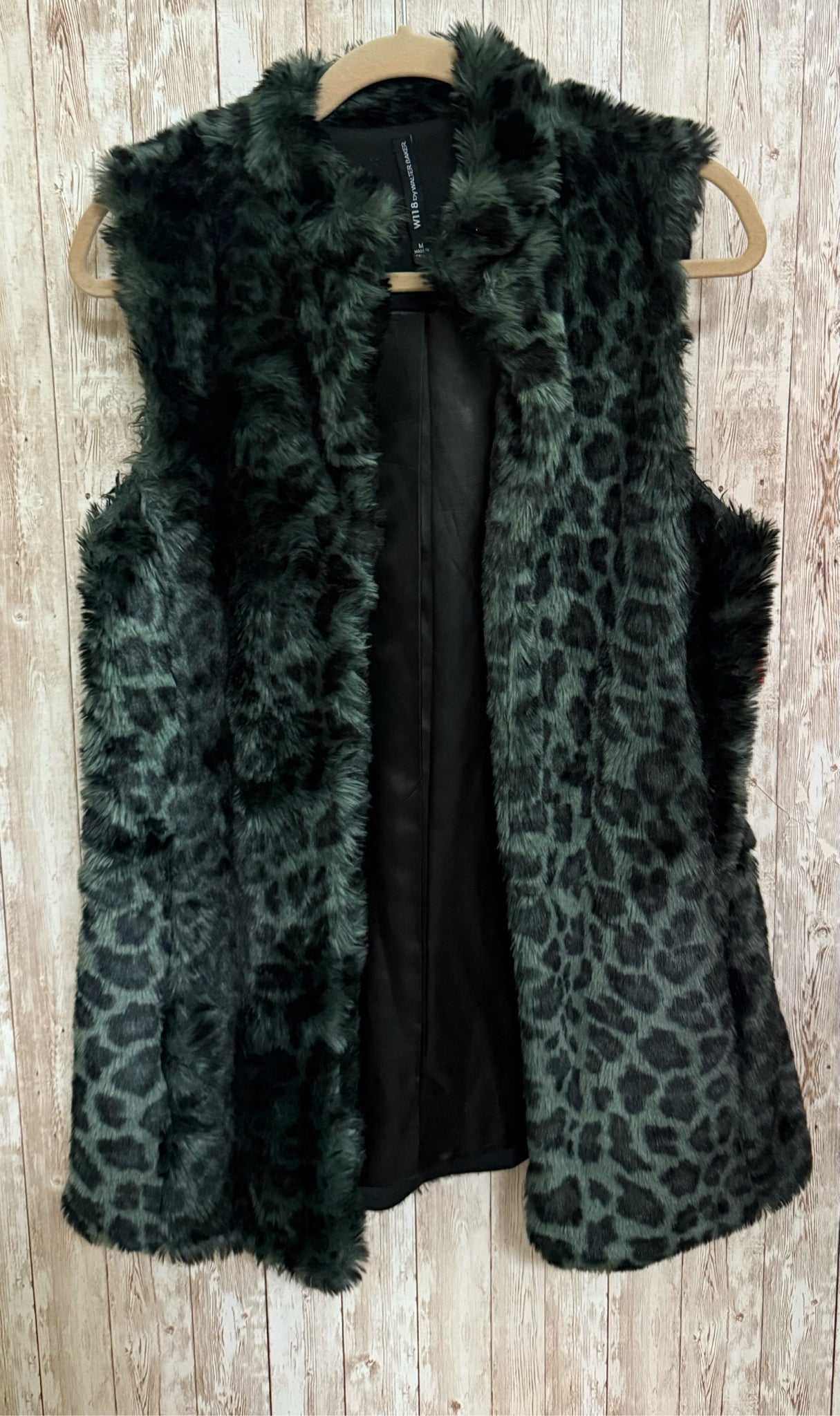 WALTER BAKER Size L GREEN AND BLACK ANIMAL Vest