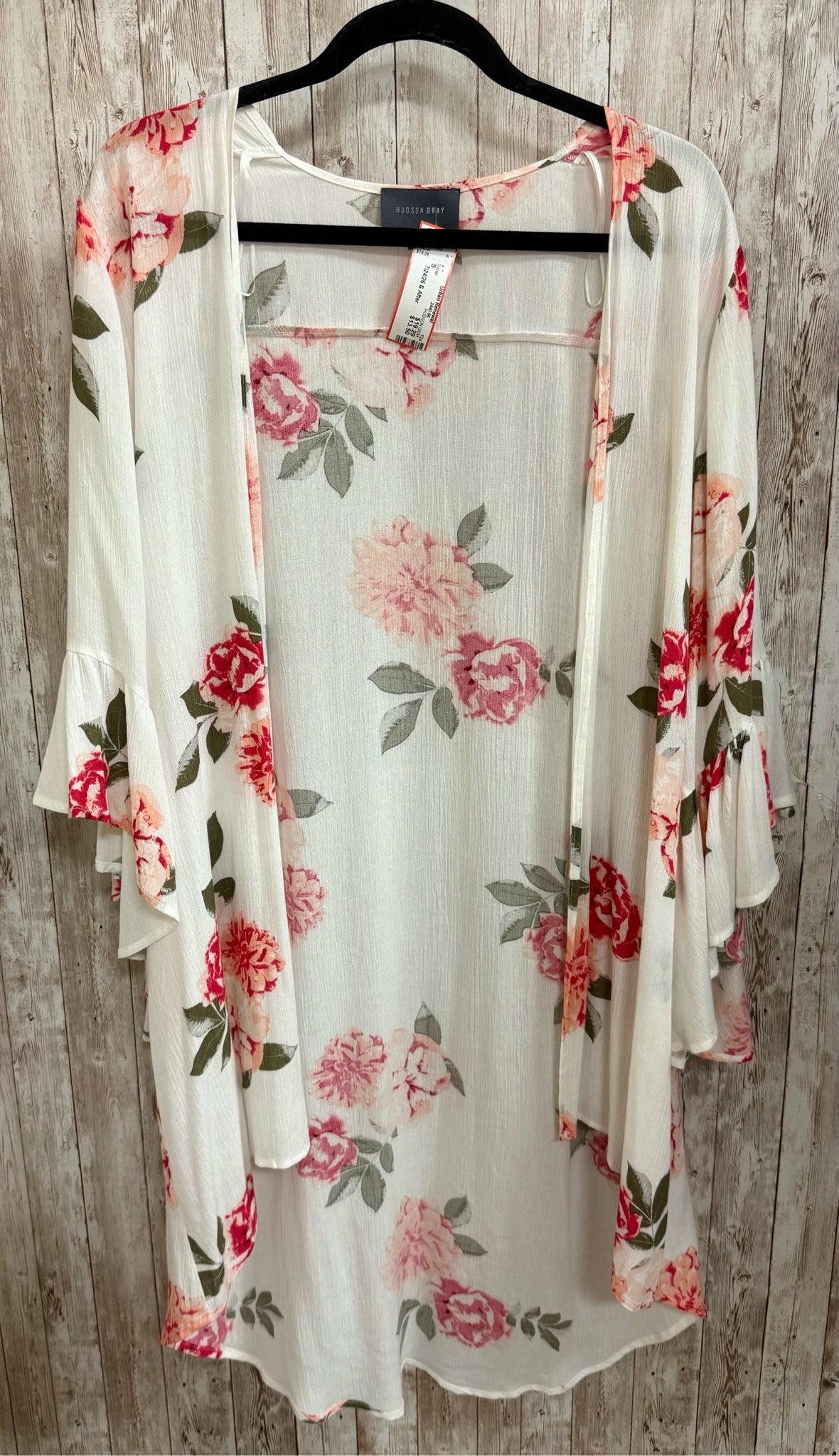 Size S HUDSON GRAY WHITE FLORAL Duster