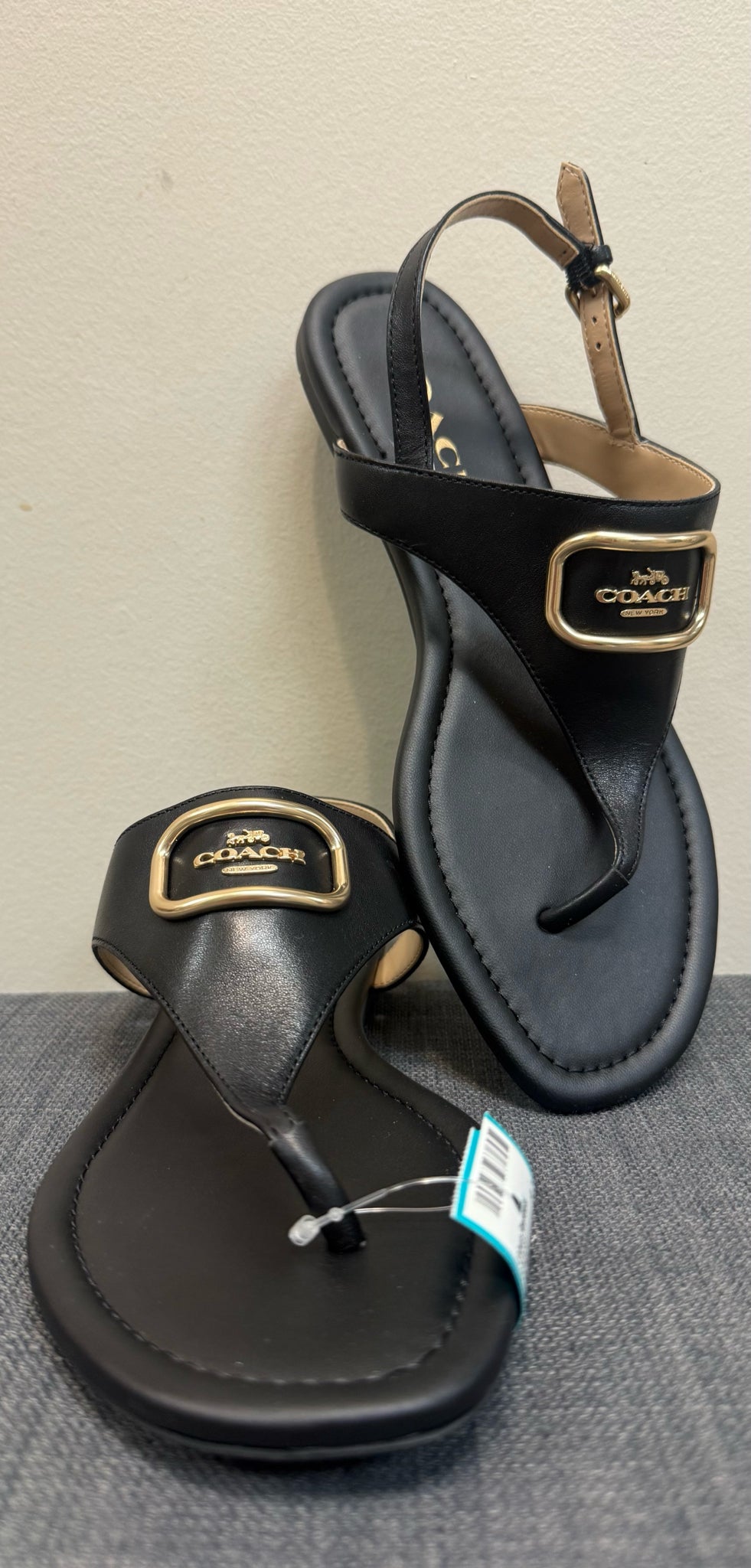 7 COACH Black Sandals