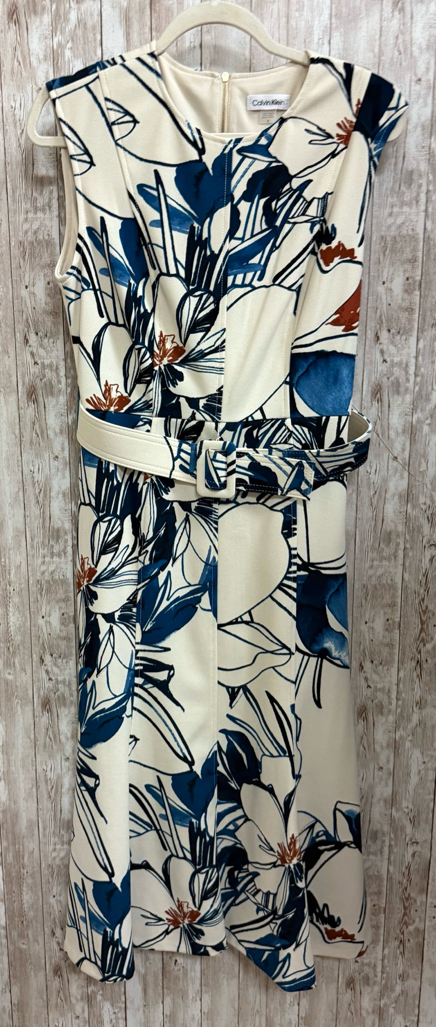 Size 8 CALVIN KLEIN CREAM AND NAVY Dress