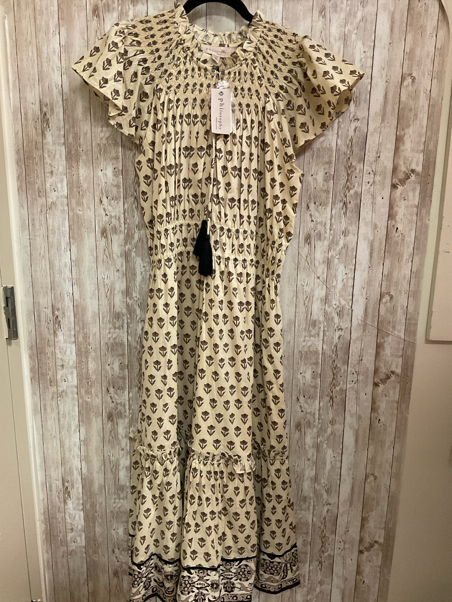 Size XL PHILOSOPHY CREAM AND BROWN FLORAL Dress