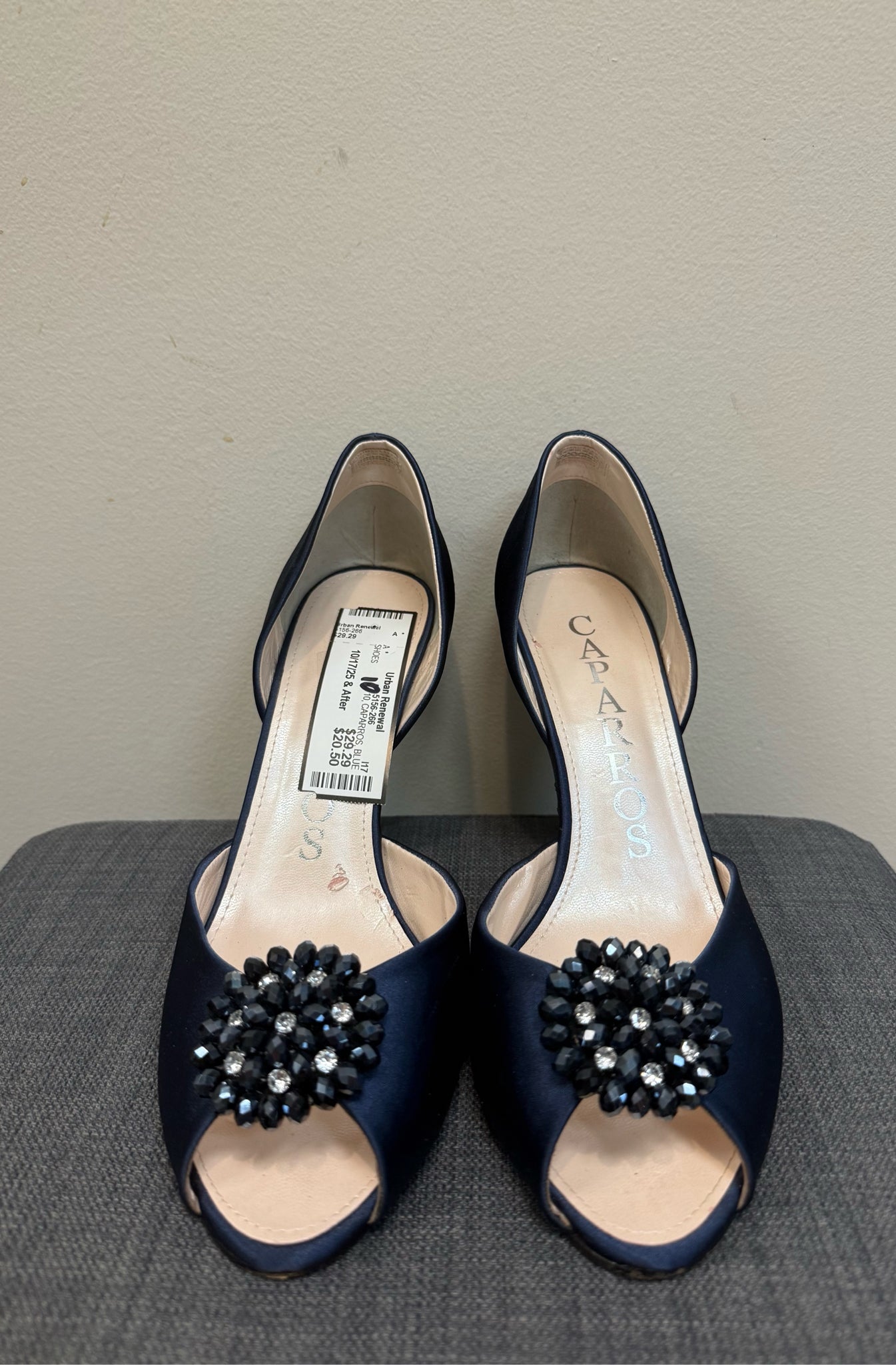 CAPARROS 10 BLUE SATIN SHOES