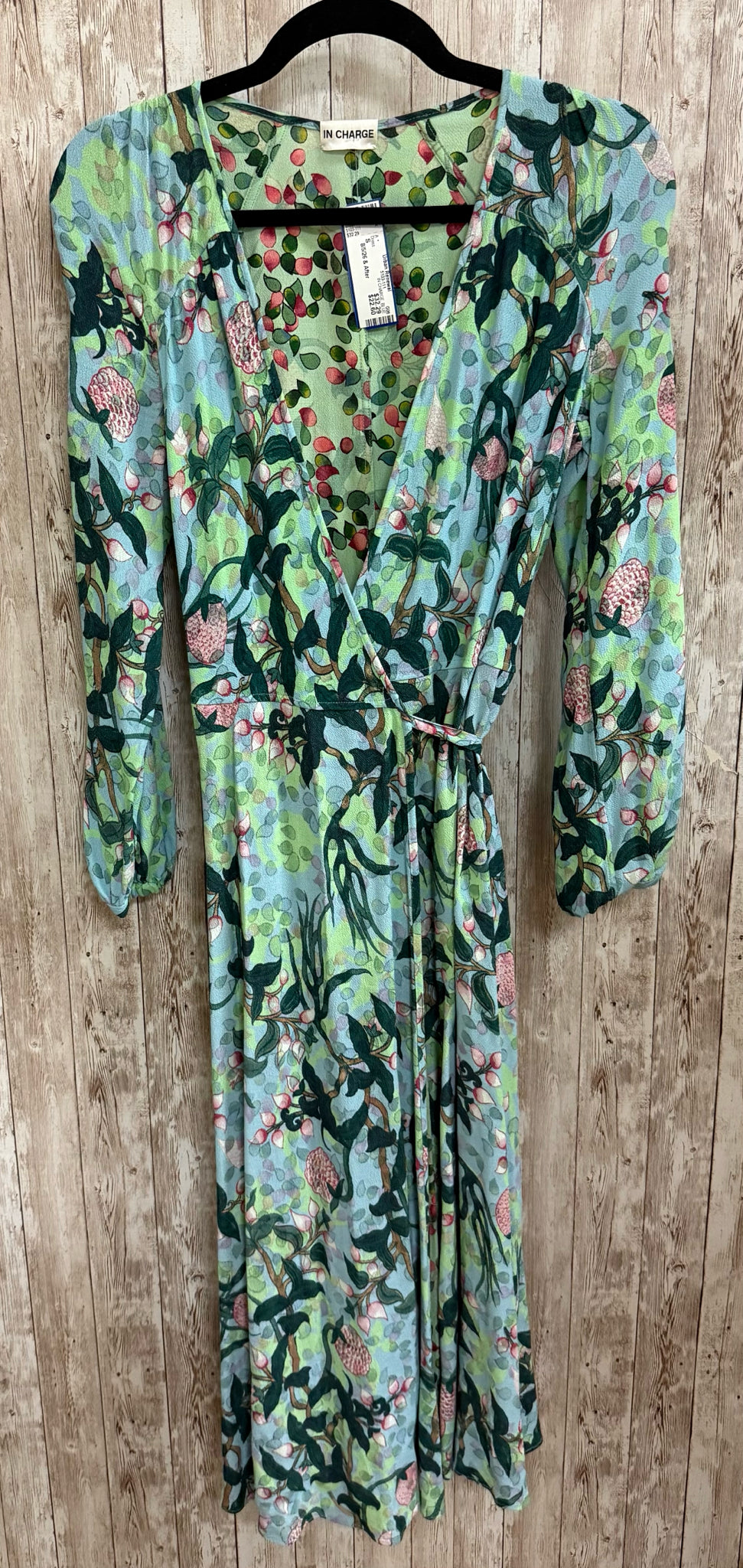 Size S IN CHARGE BLUE AND GREEN FLORAL Dress