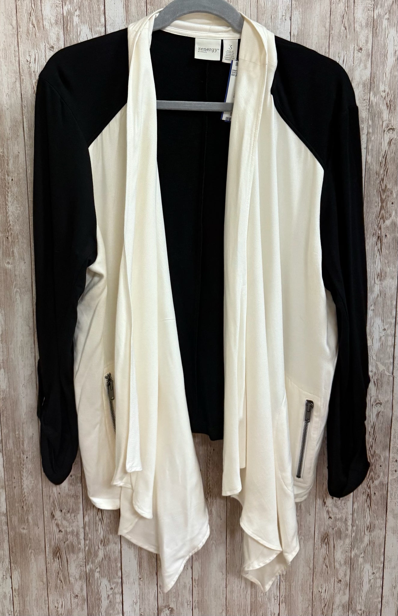 Size XL CHICO'S Black and Cream Jacket
