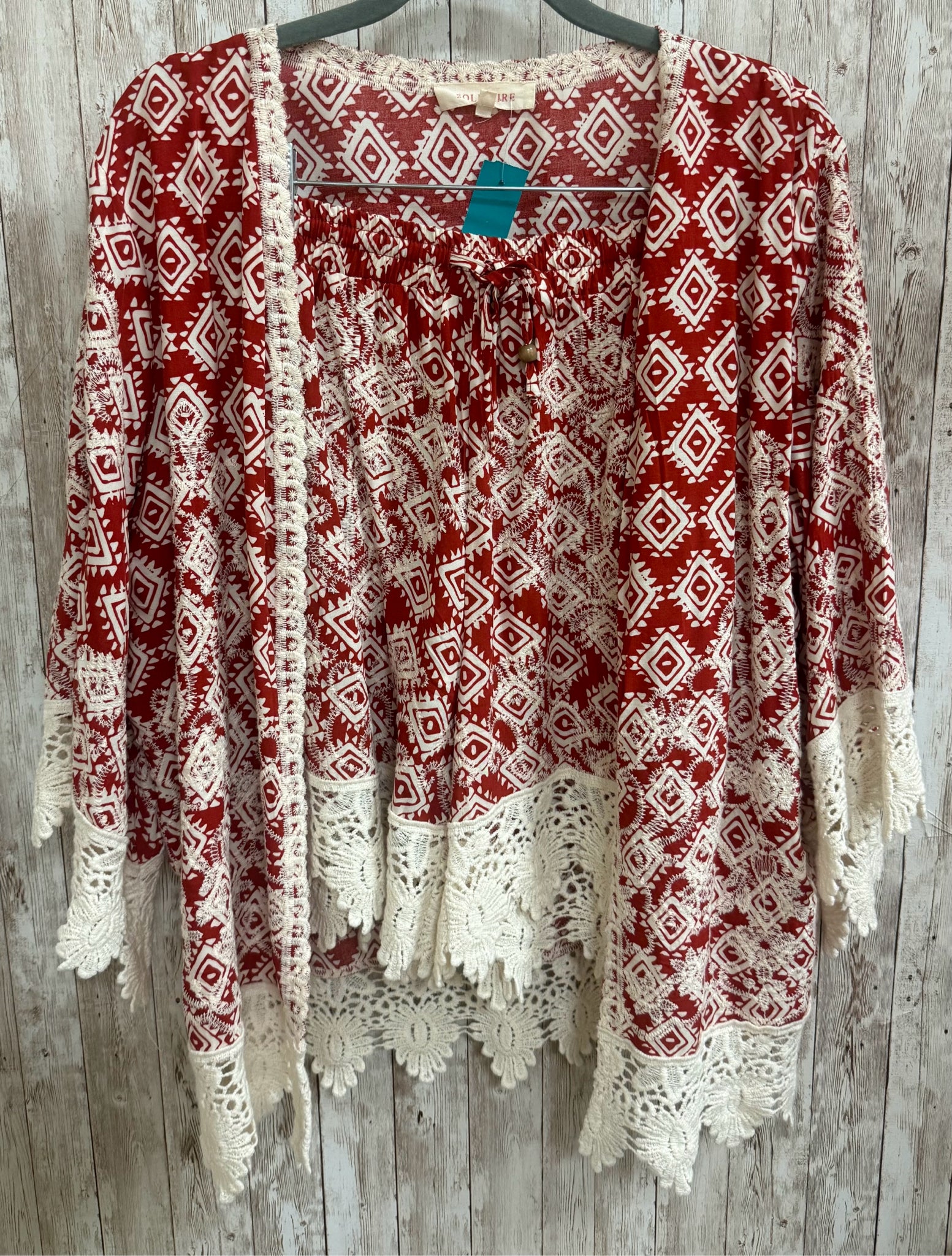 Size XL SOLITAIRE RUST AND CREAM 2 PC SET