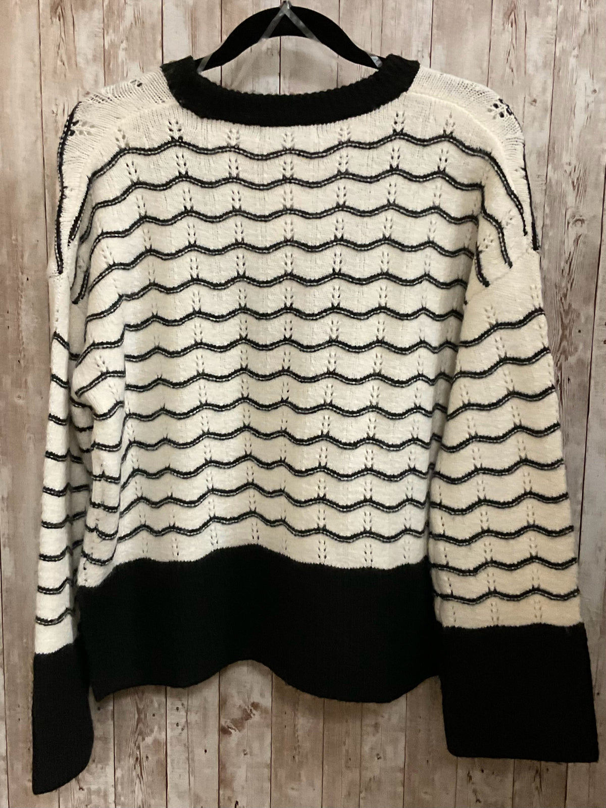 Size S FRANCESCA'S BEIGE AND BLACK Cardigan