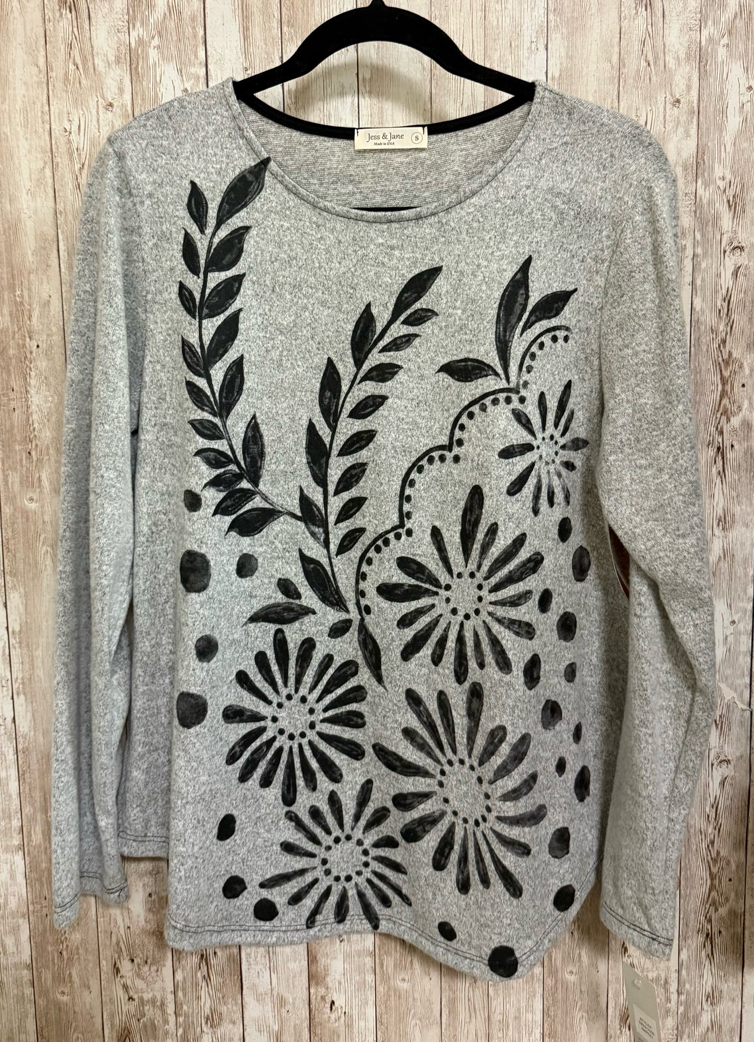 JESS & JANE Size S gray and black Top