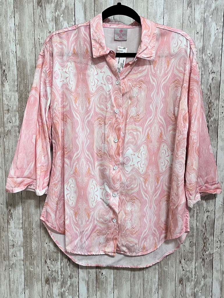 LAURIE FELT Size XS pink and white Blouse
