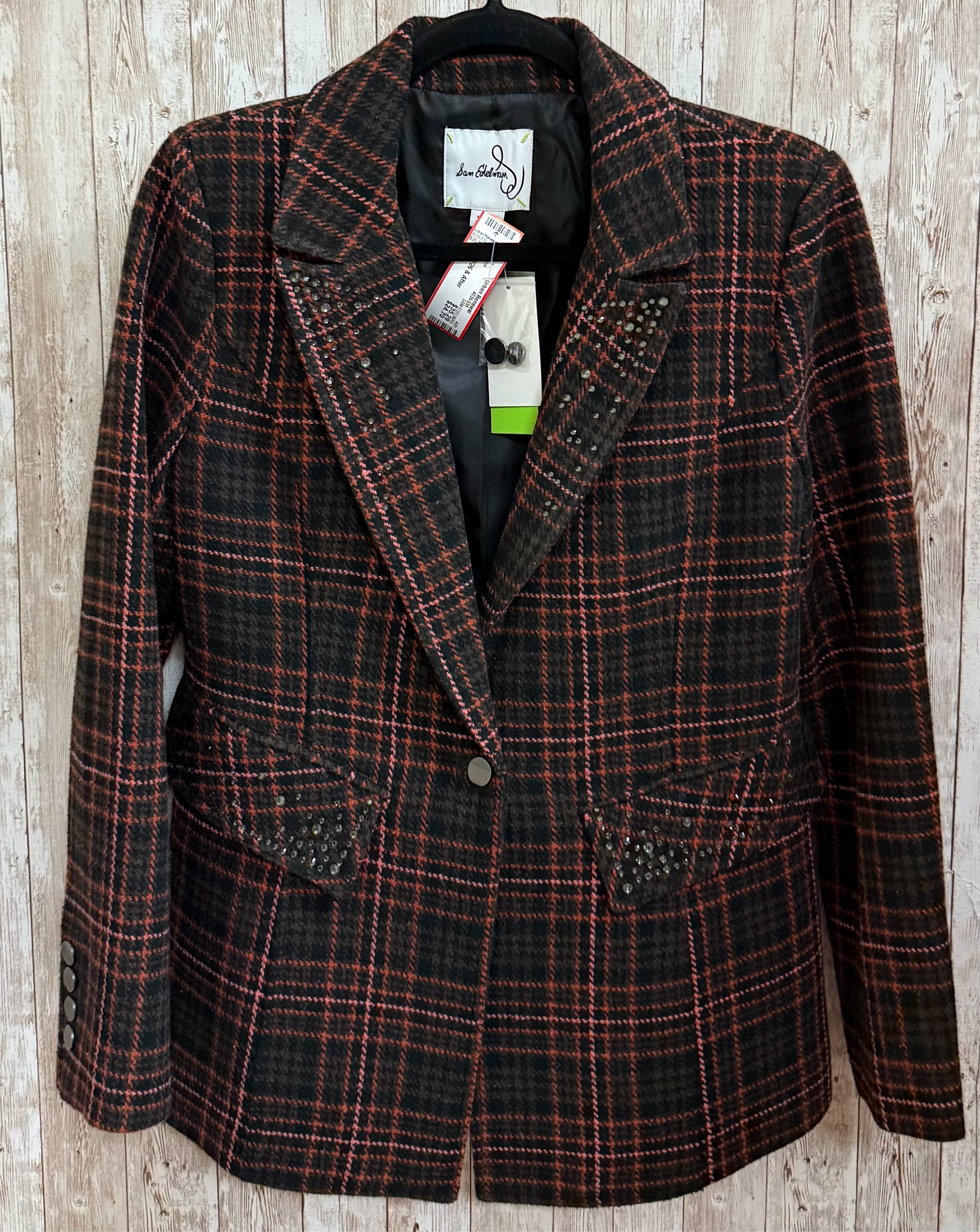 Size M SAM EDELMAN BLACK AND RED Blazer