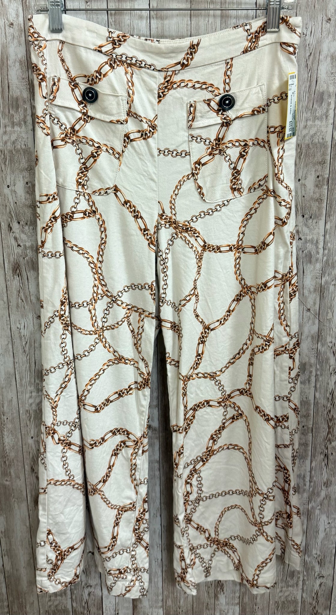 Size 6 MAEVE Beige Print Pants
