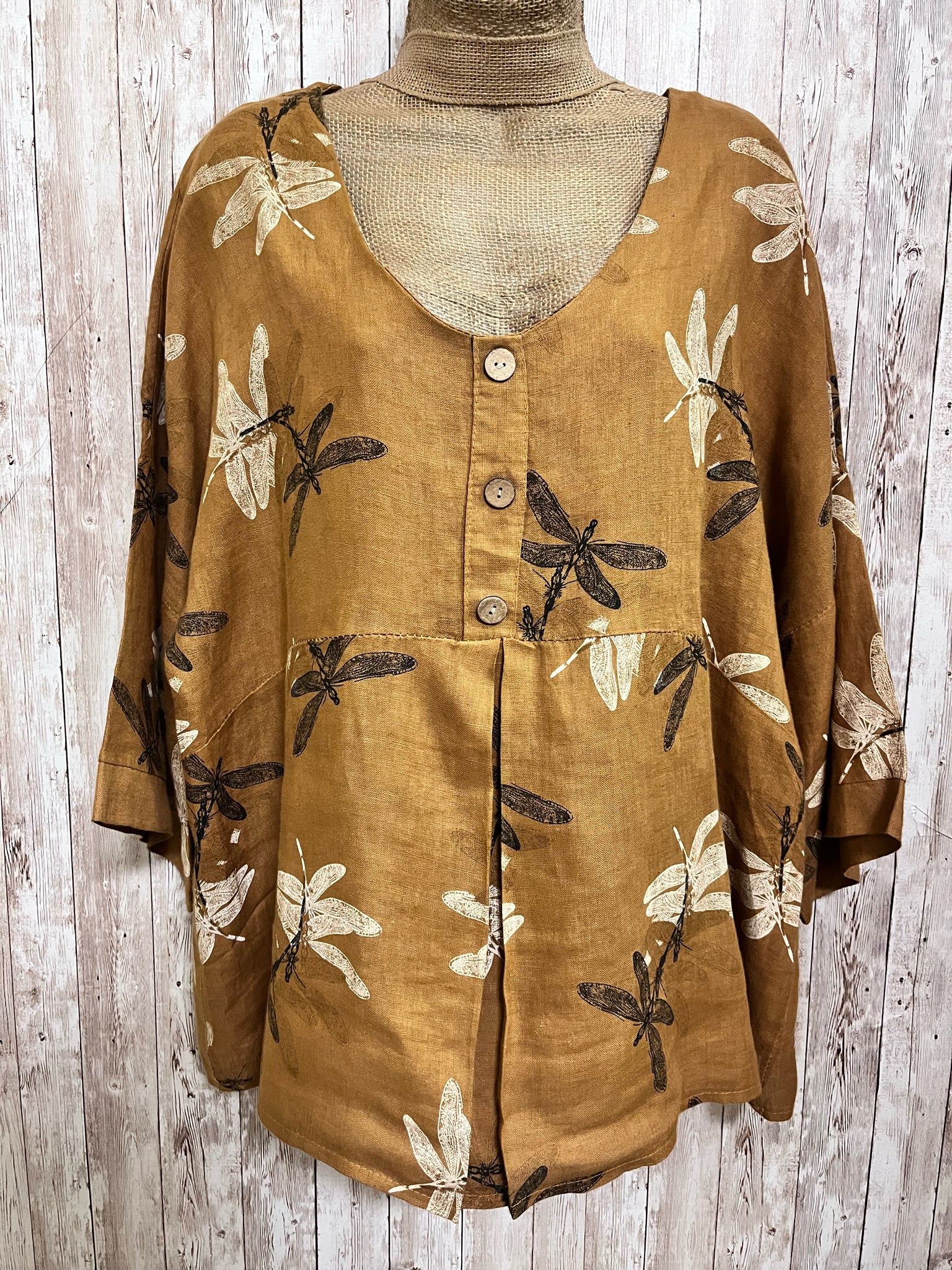 Size L VIOLA BORGHI CAMEL PRINT Top