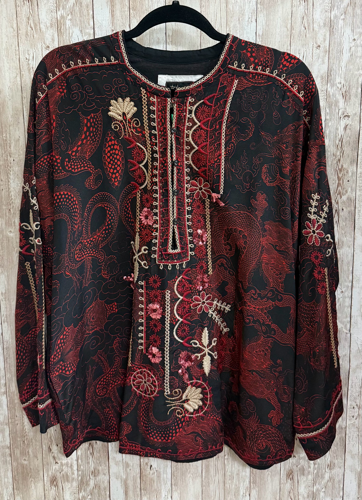 Size L BIYA JOHNNY WAS RED AND BLACK Top