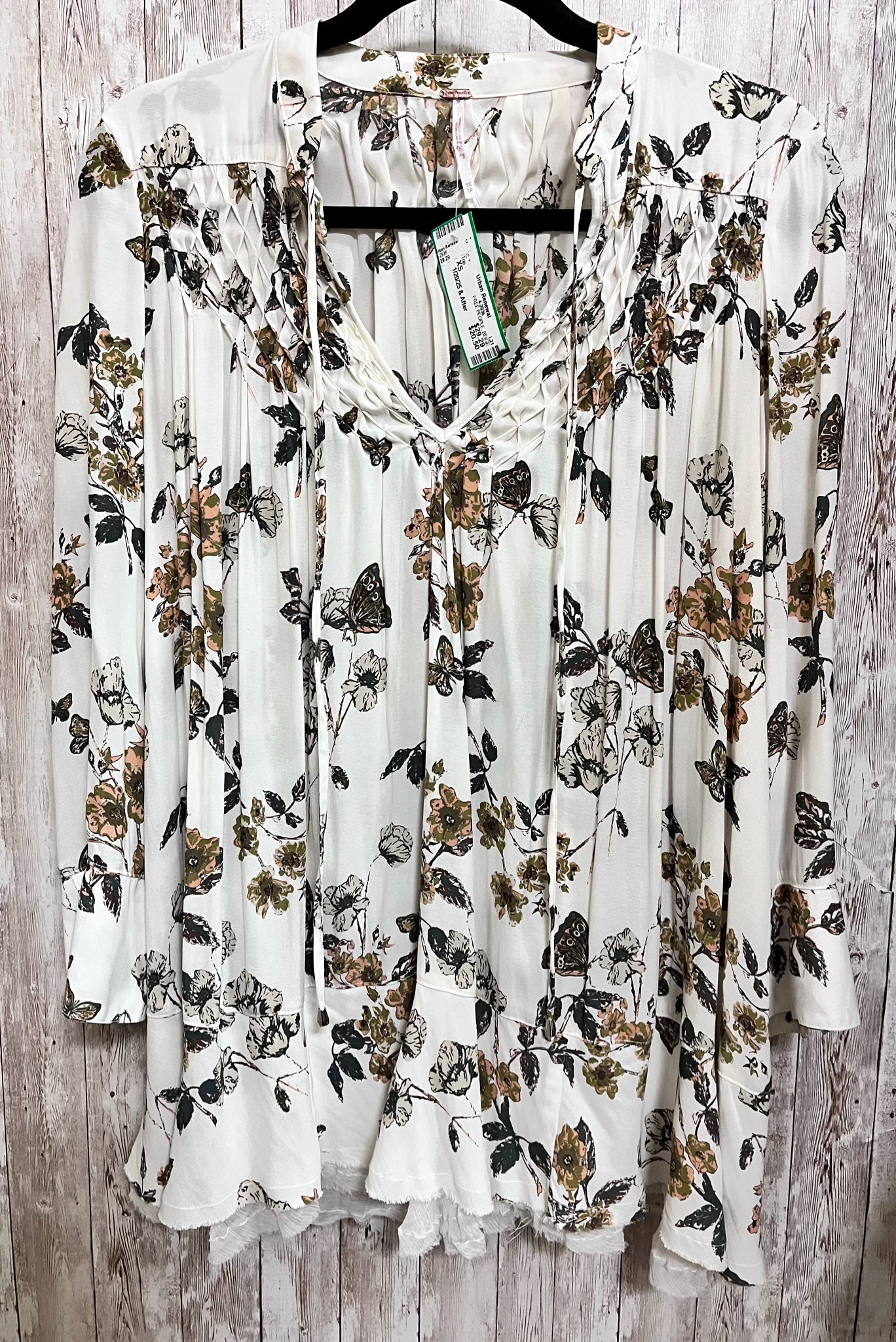 Size XS FREE PEOPLE BEIGE FLORAL Top