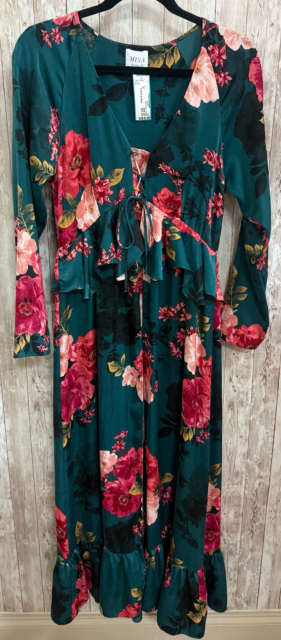 Size M MISA TEAL FLORAL Dress