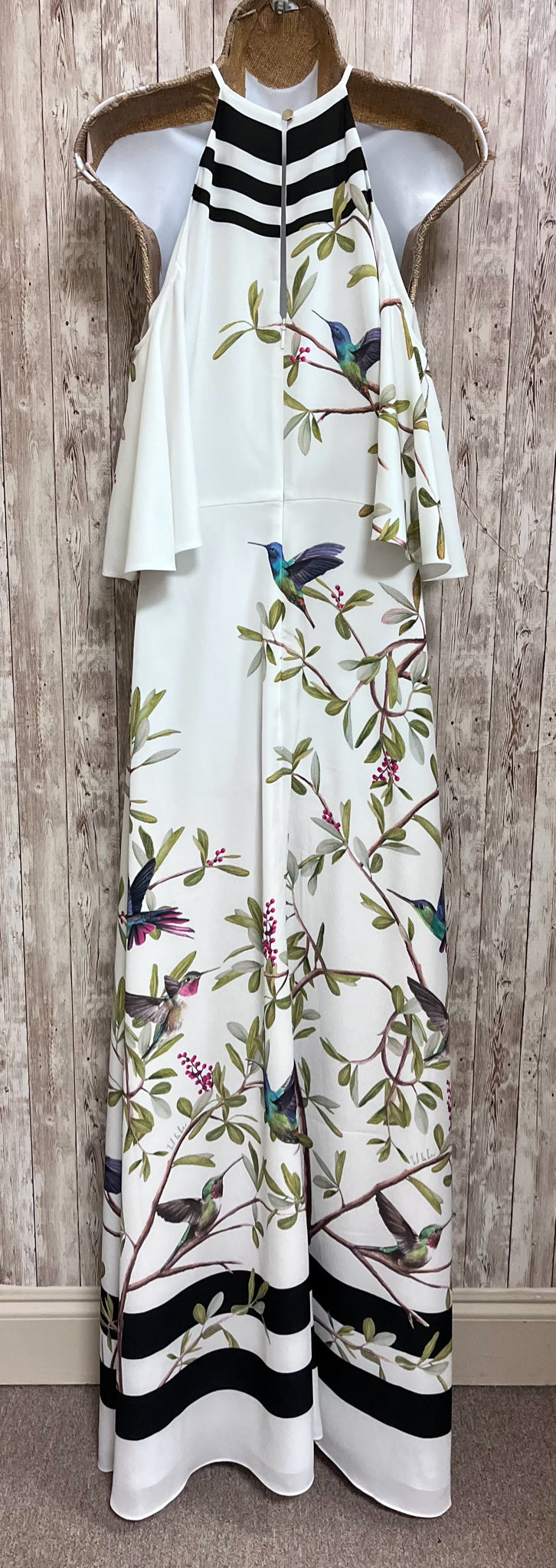 Size M TED BAKER White Print Dress