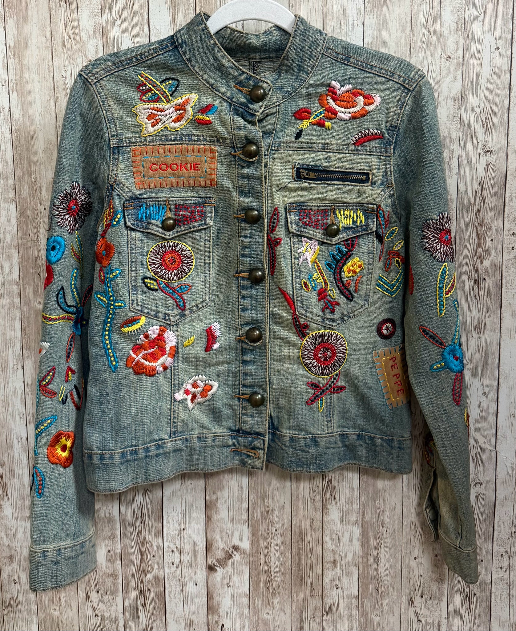 Size S CARRIE ALLEN BLUE DENIM Jacket