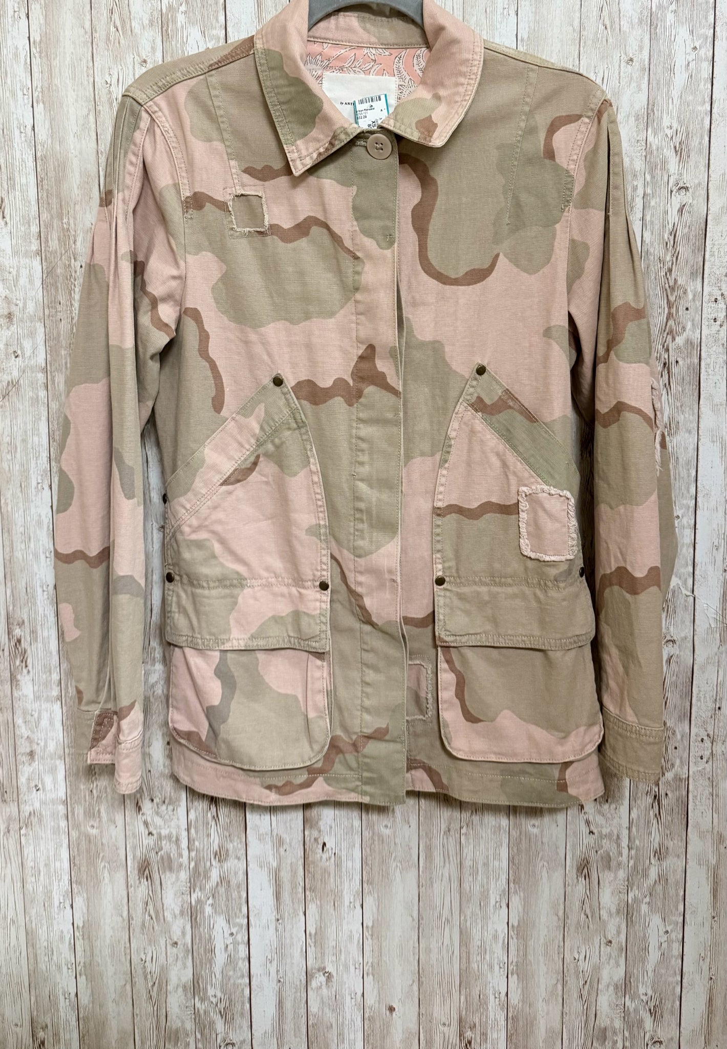 ANTHROPOLOGIE Size XS TAN CAMO Jacket