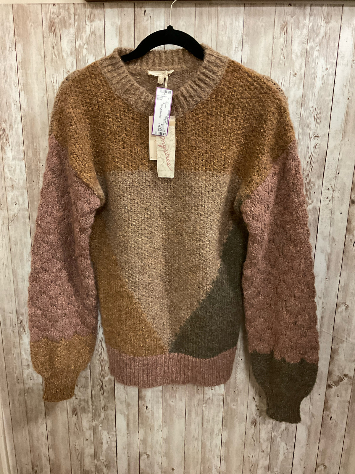 Size S MYSTREE RUST MULTI PRINT Sweater
