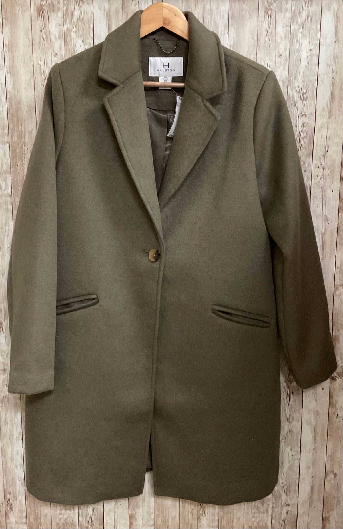 HALSTON Olive Coat
