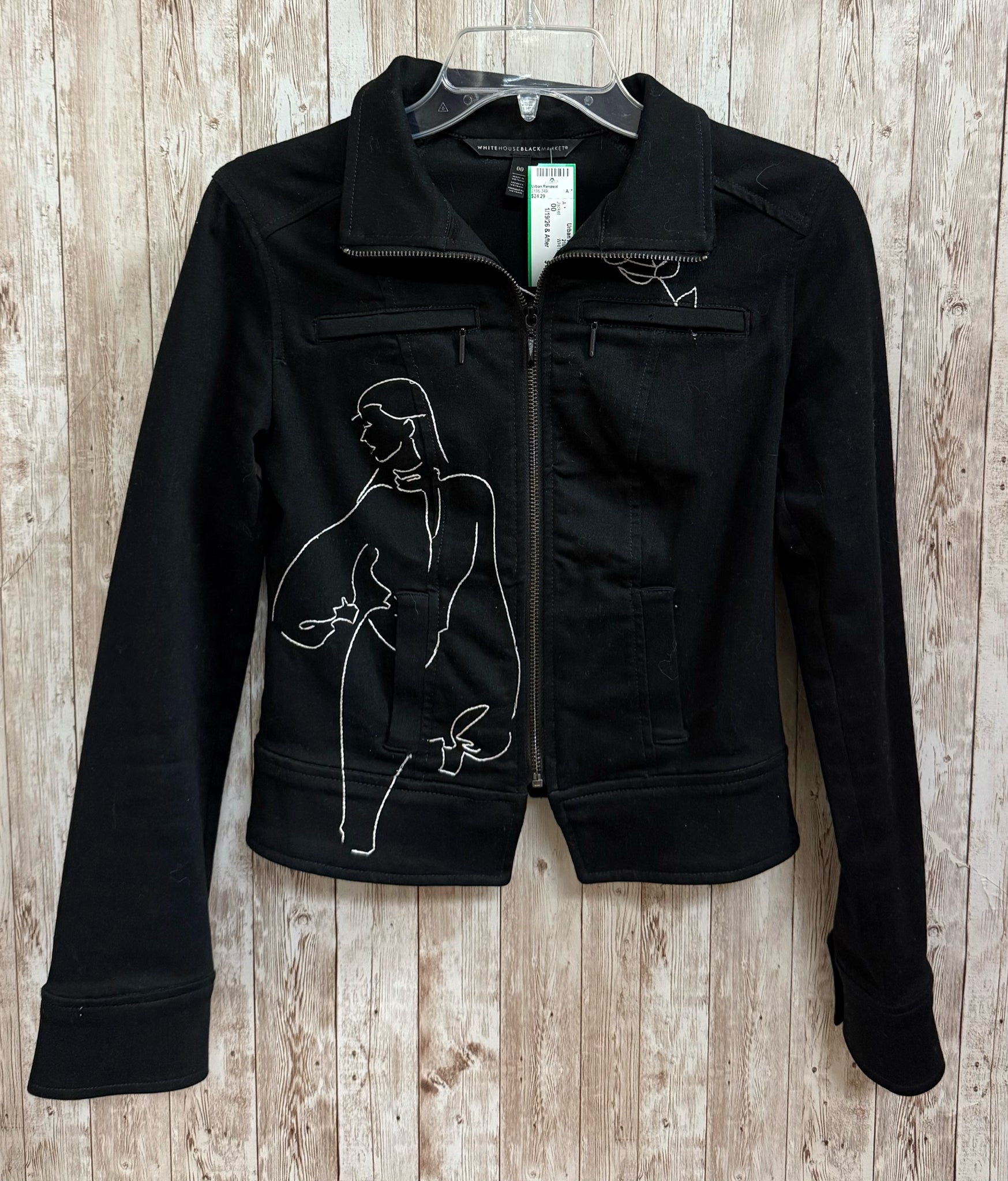 Size 00 WHITEHOUSE/BLACK MKT Black Jacket