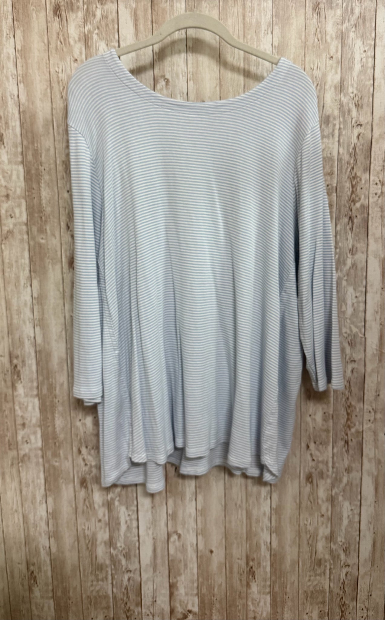 Size 2X J JILL BLUE AND WHITE STRIPE Top