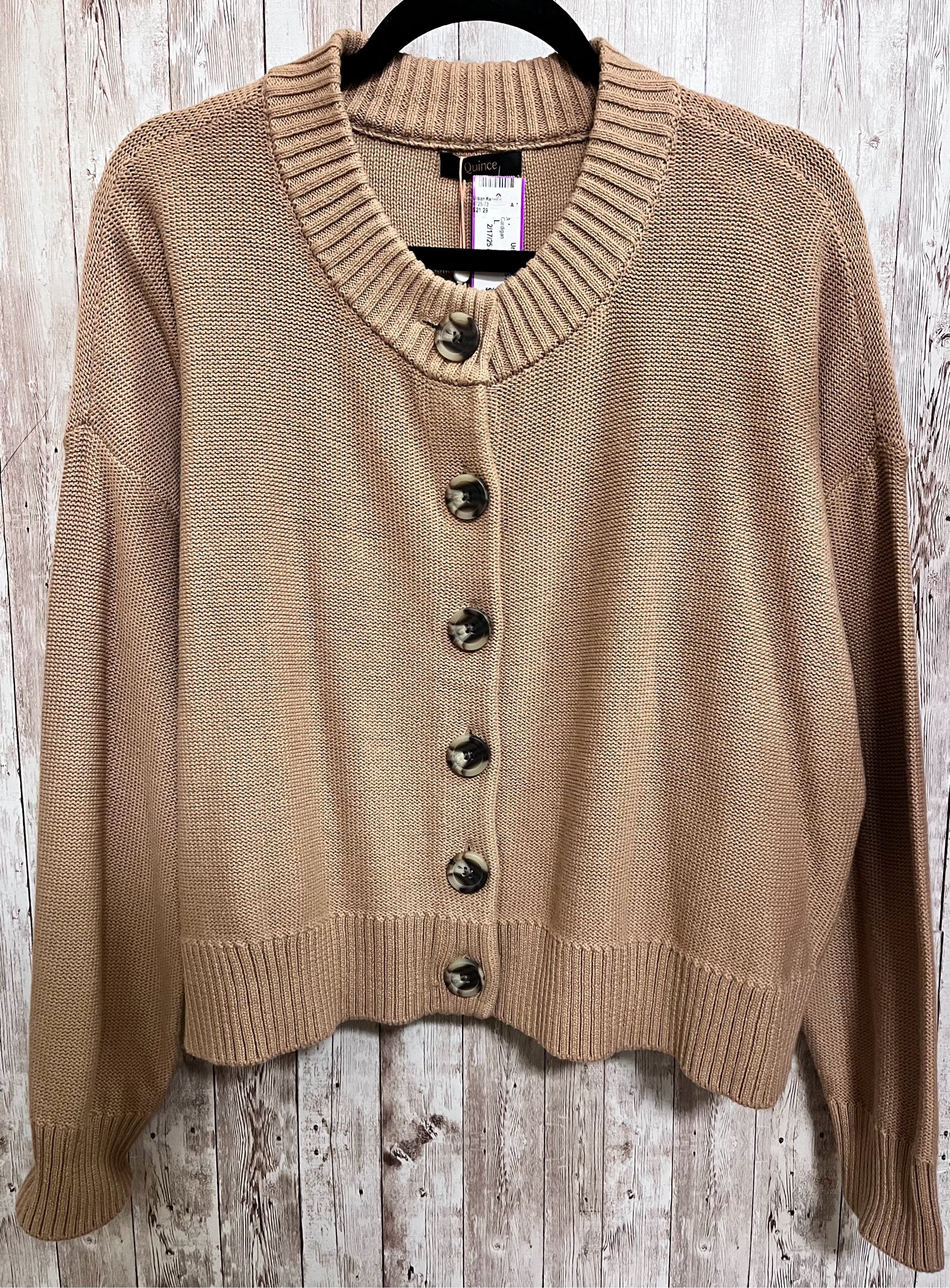 Size L QUINCE Tan Cardigan