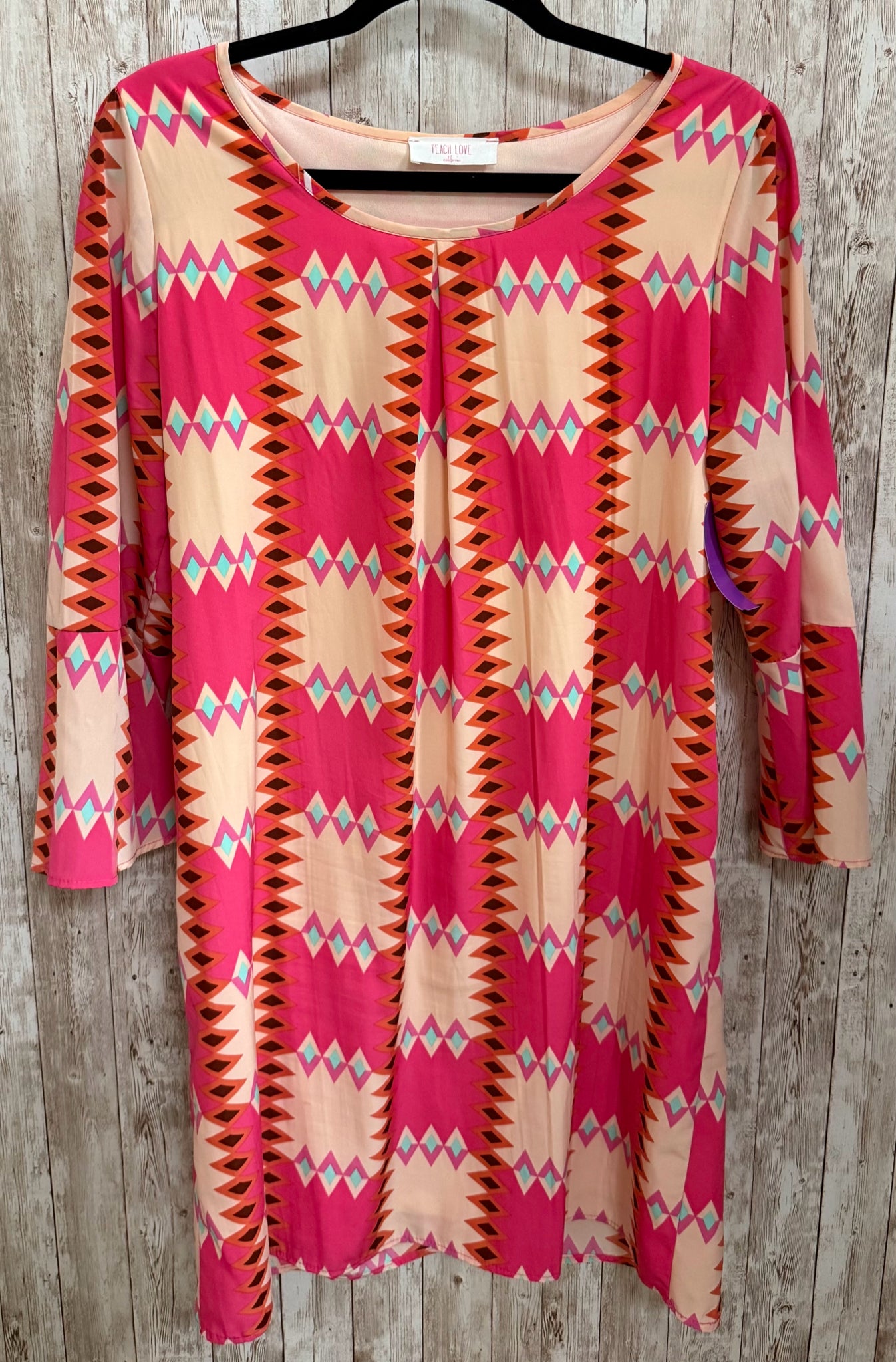 Size L PEACH LOVE Pink Multi Dress