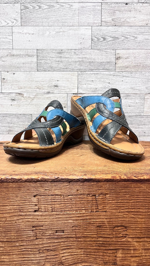 JOSEF SEIBEL 7 NAVY AND TURQUOISE Sandals