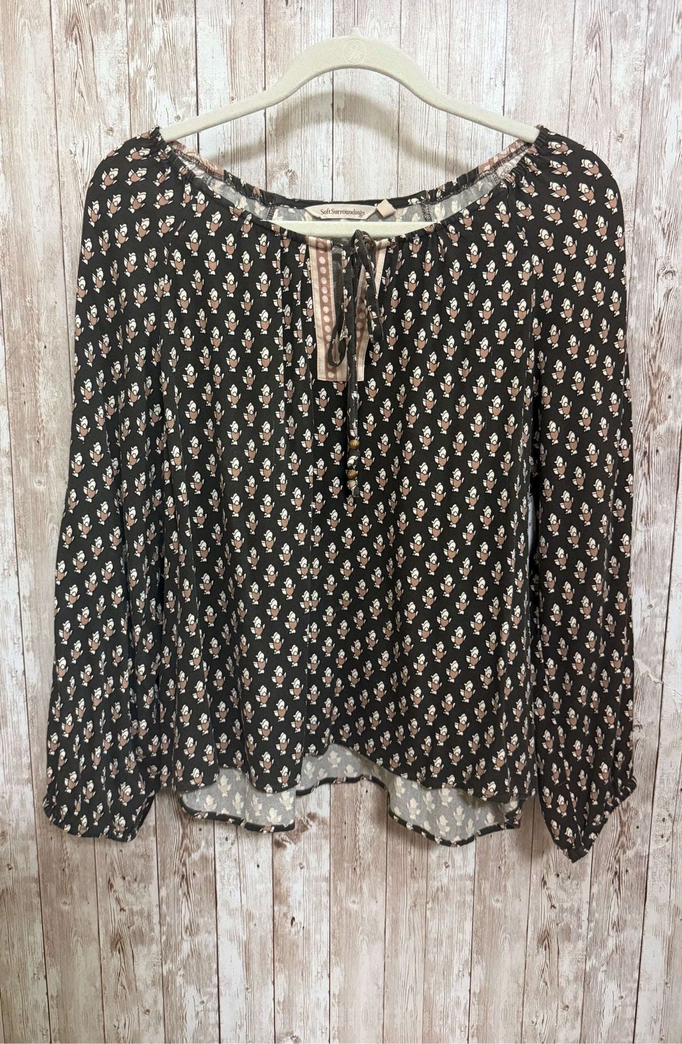 SOFT SURROUNDINGS Size M Brown Print Top