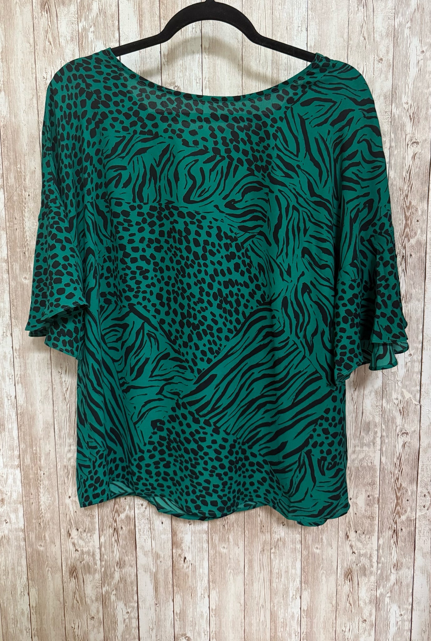 CABI Size S GREEN & BLACK Top